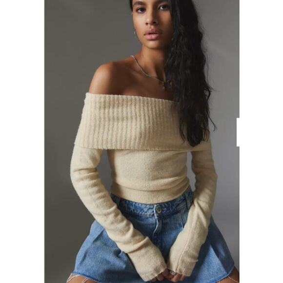 Silence + Noise Claudia Off-The-Shoulder Sweater Small - Picture 1 of 4